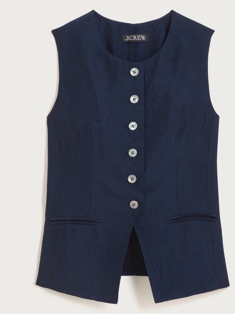 J.Crew sleeveless blue satin vest
